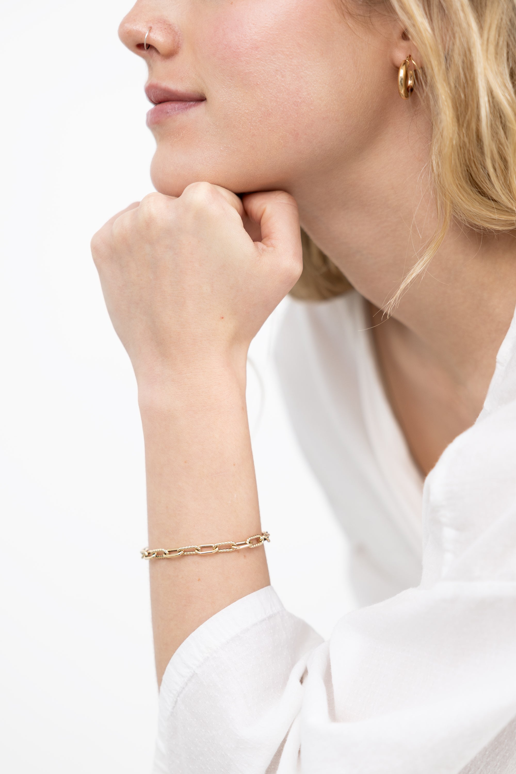 10K Gold Rope Paperclip Bracelet