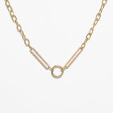 14K Diamond Link Chain with Solid Gold Closure