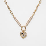 14K Diamond Link Chain with Solid Gold Closure