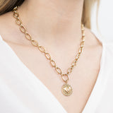 14K Rolo Link Chain Necklace with Solid Gold Closure