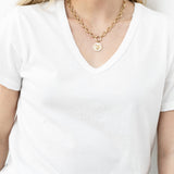14K Rolo Link Chain Necklace with Solid Gold Closure