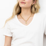 14K Rolo Link Chain Necklace with Solid Gold Closure