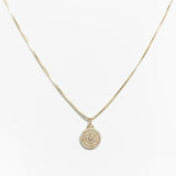 14K Diamond Encrusted Circle Charm