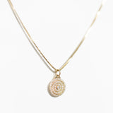 14K Diamond Encrusted Circle Charm