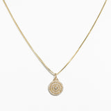 14K Diamond Encrusted Circle Charm
