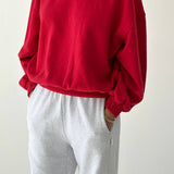 French Terry Core Sweatshirt - Red Tulip
