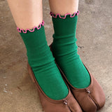 Ruffled Modal Socks