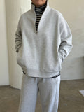 Noah Top - Ht. Grey wit striped turtlerneck and sweatpants