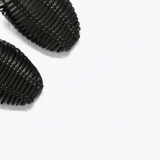 Blake Caged Woven Flat - Black Calf