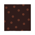 Brown fabric square with lighter brown polka dots on a white background