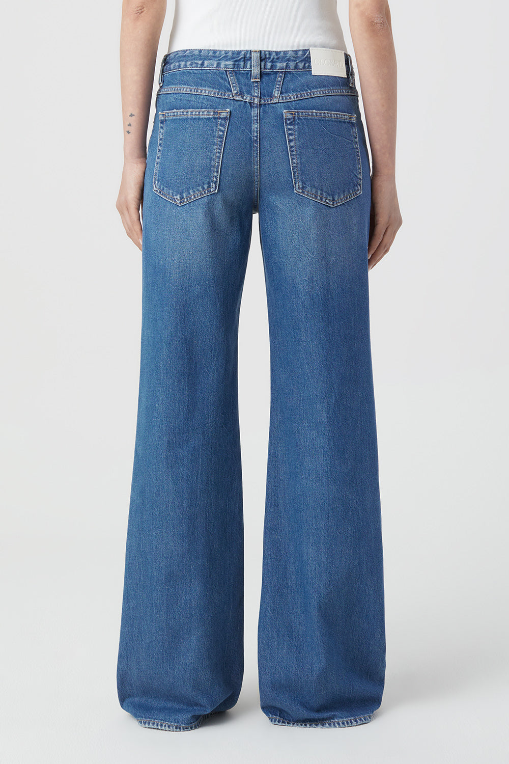 Back of Gillan Jeans in Mid Blue