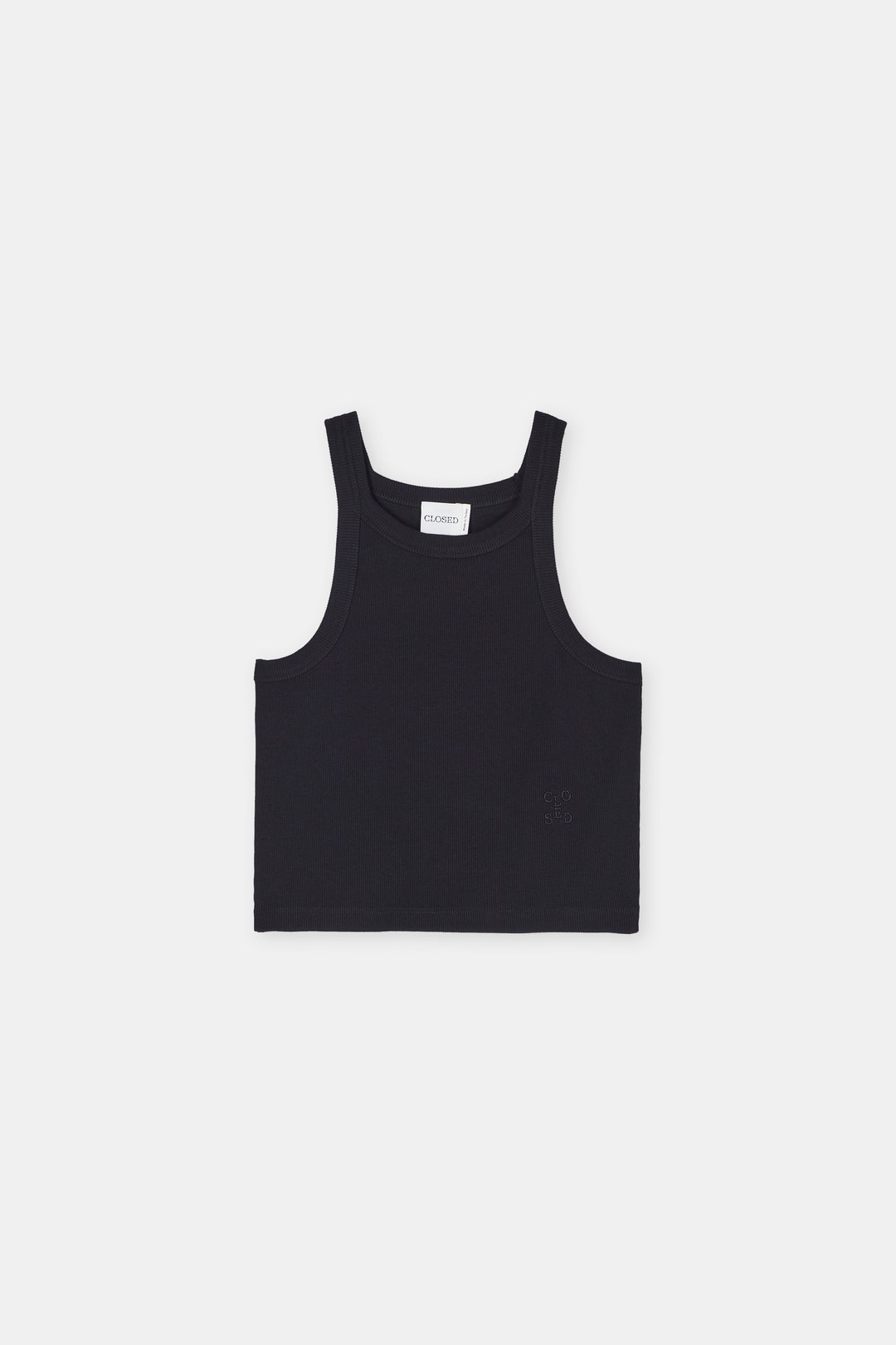 Flat lay view of Racer Top - Black