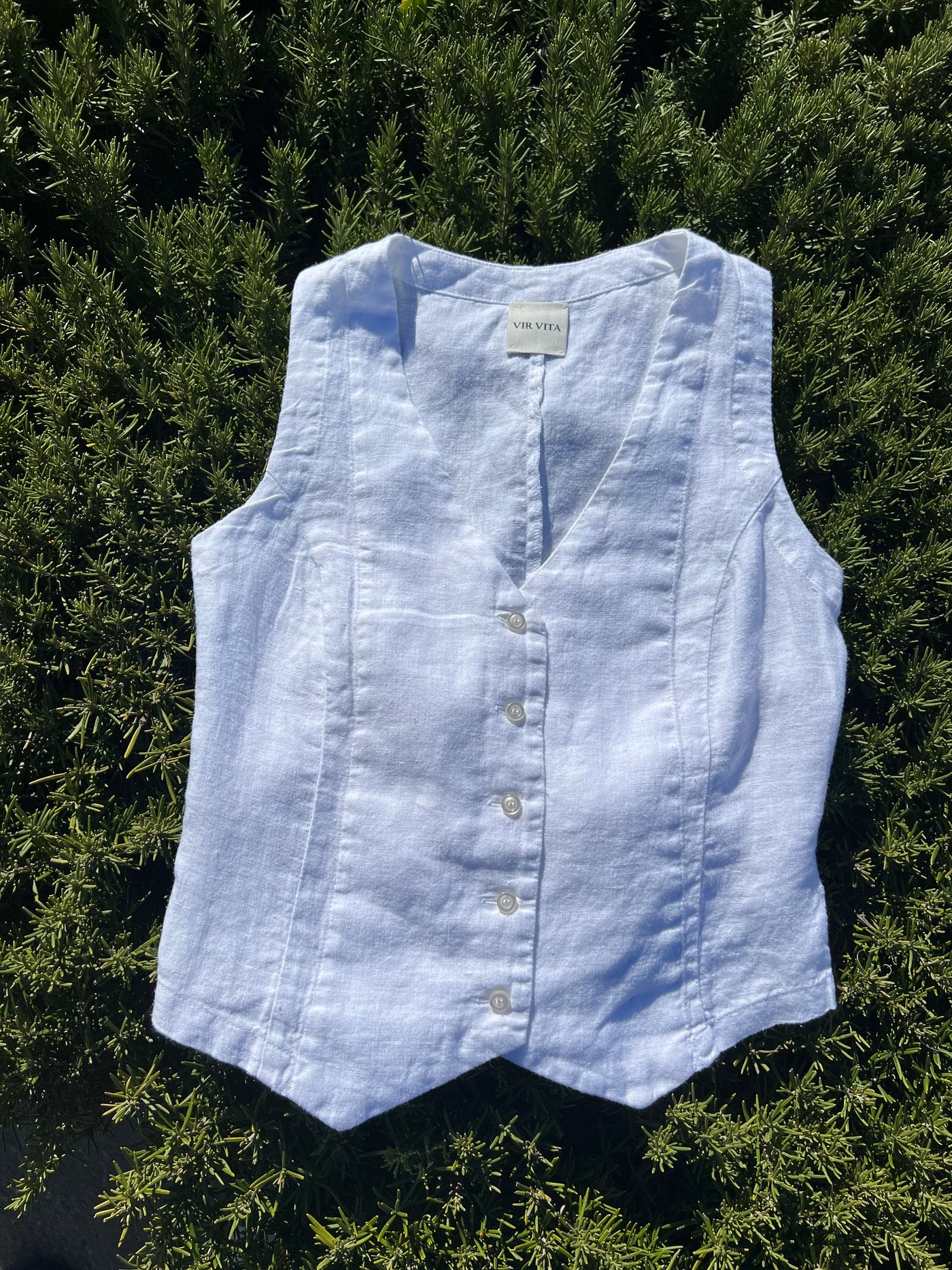 Violette Vest - White flat lay view