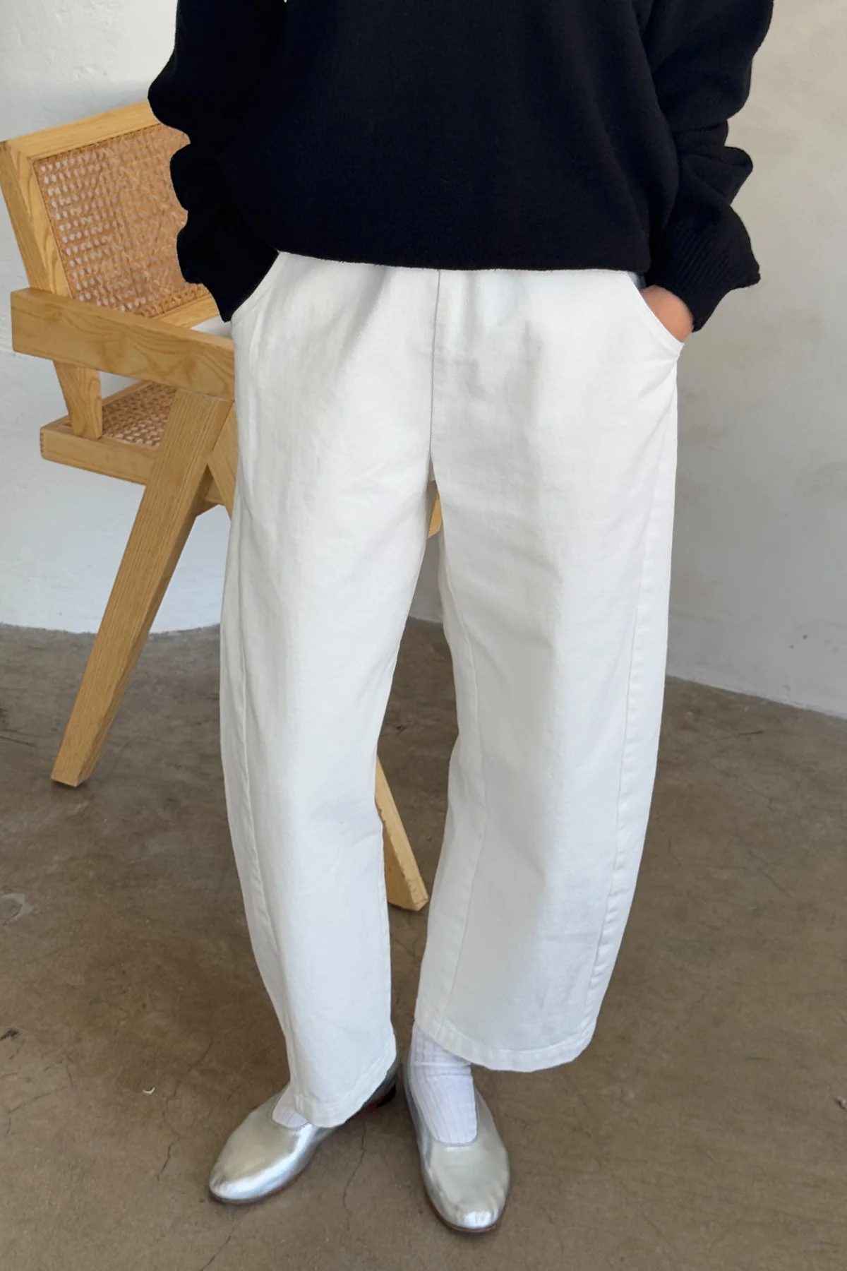 Arc Pants - Milk front on view