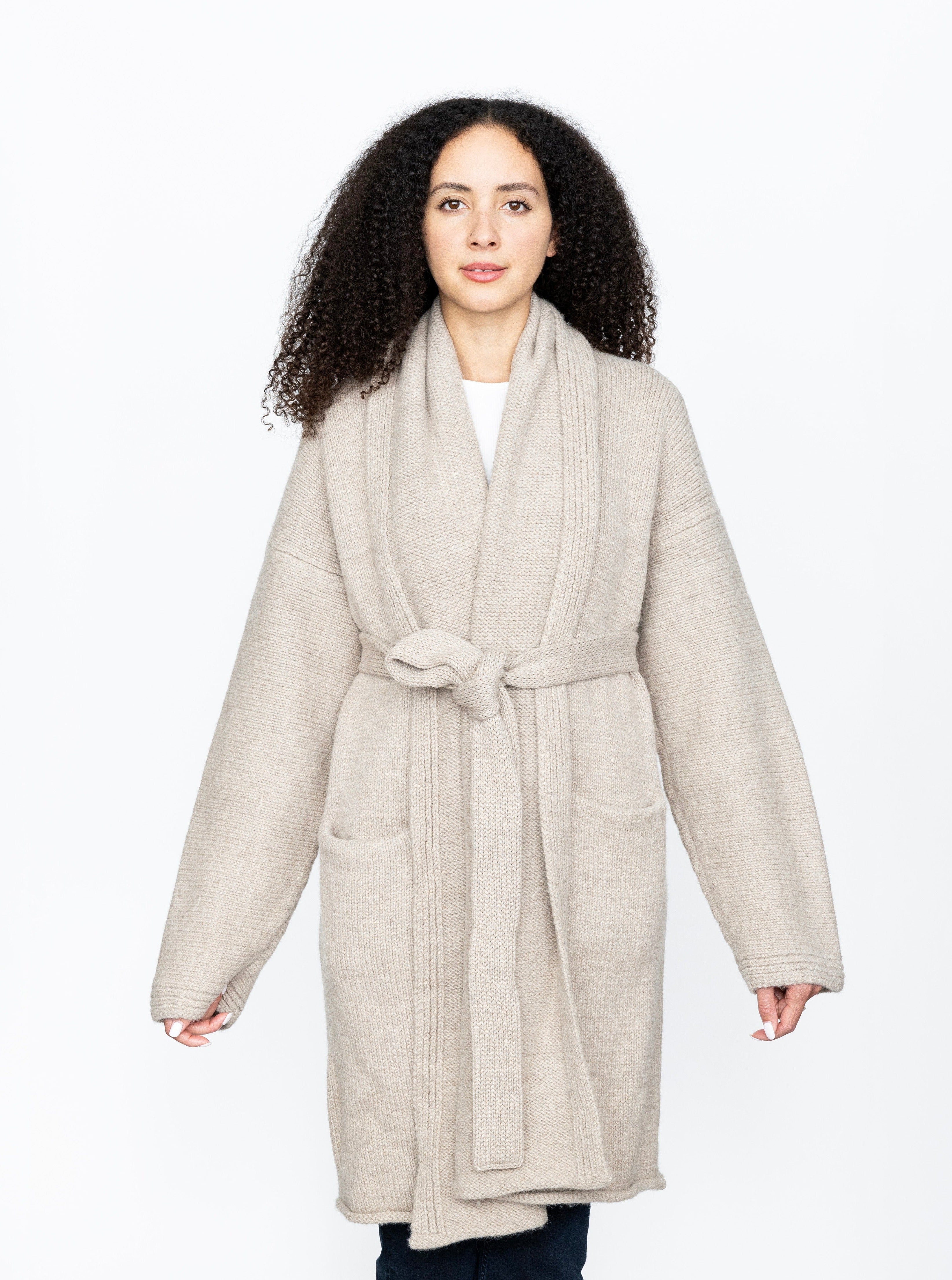 Belted Jones Sweater Coat in Oatmeal