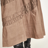 Verona Ruched Skirt - Walnut