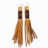 Maple Tile Long Fringe Earring