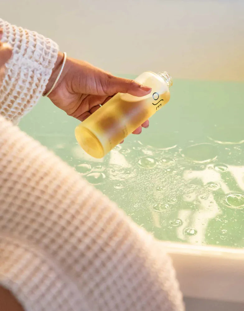 Vagus Nerve Bath Oil being used in bath tub