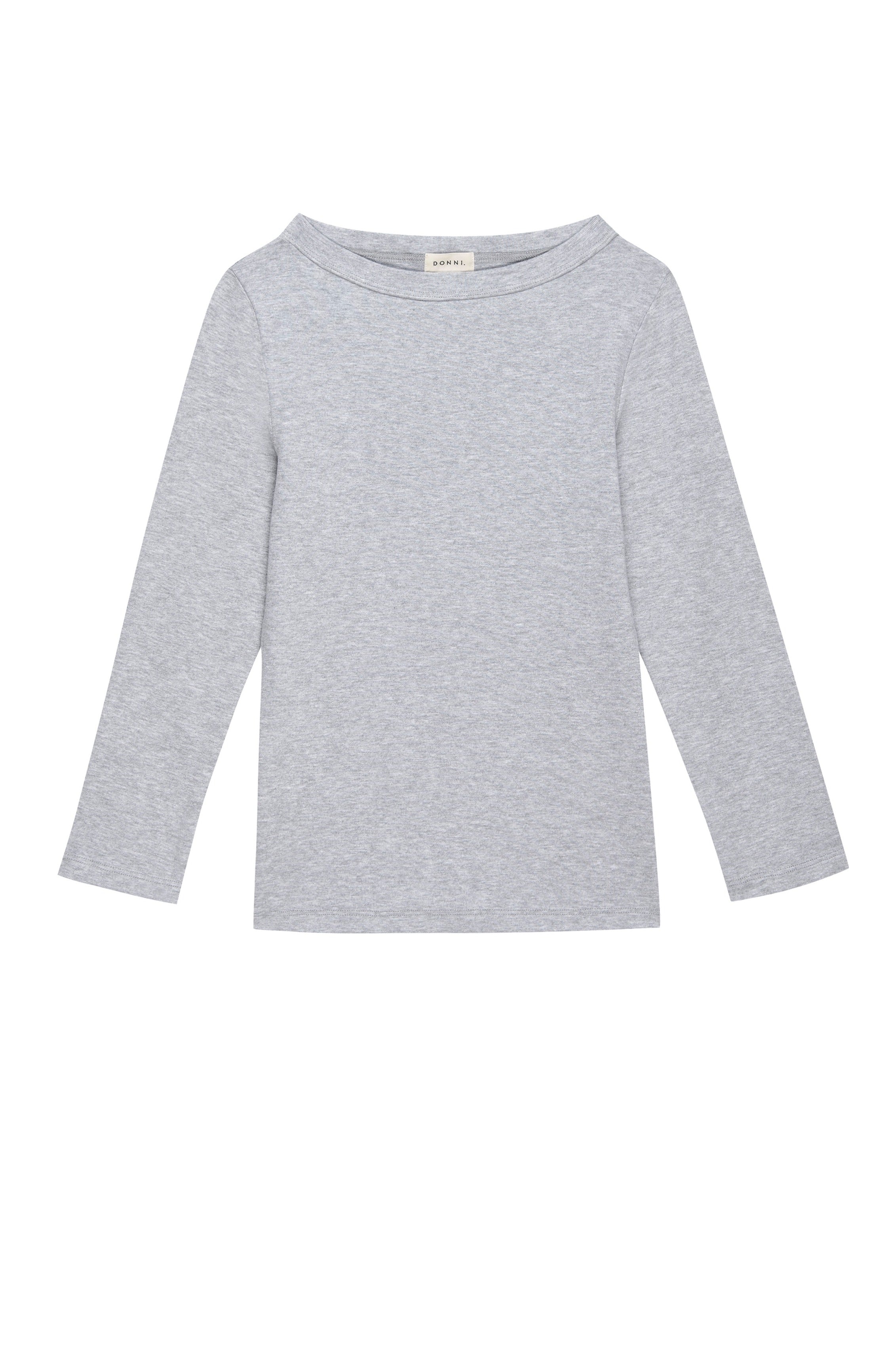 The Baby Rib Boat Neck - Heather Grey flat lay view