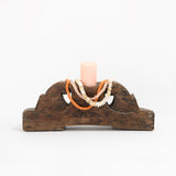 Vintage Wooden Distressed Candle Holder