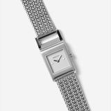 Revel Tethered Watch - Silver band laying flate
