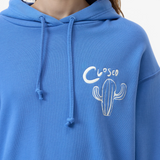 Cactus Embroidery Hoodie - Cornflower Blue