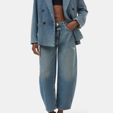 Jazzie Barrel Jeans - Distressed Blue