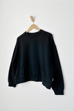 French Terry Poche Top - Black on hanger