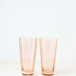 Front of Blush Pink High Ball Glasses