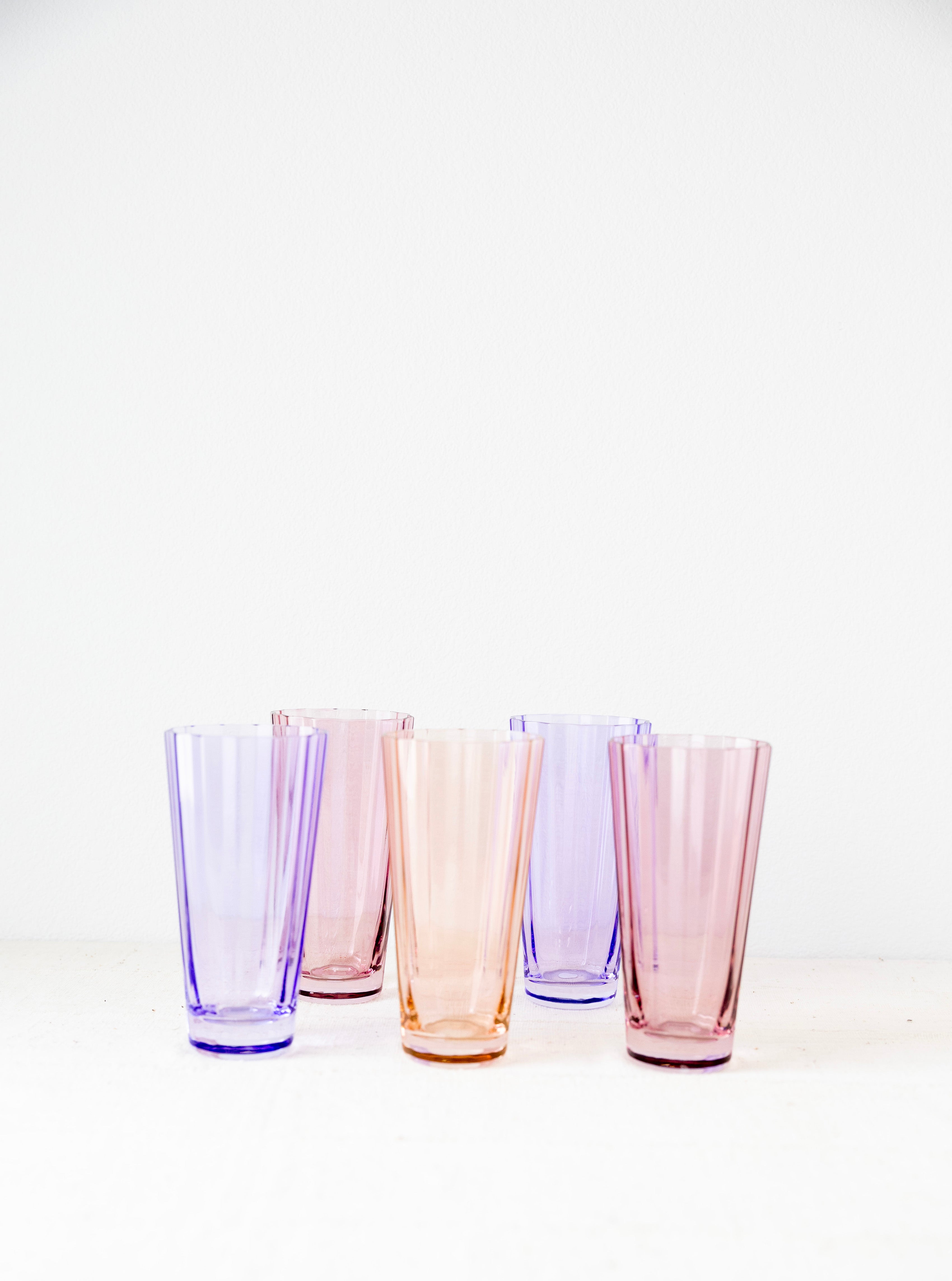 Blush Pink High Ball Glasses with other color