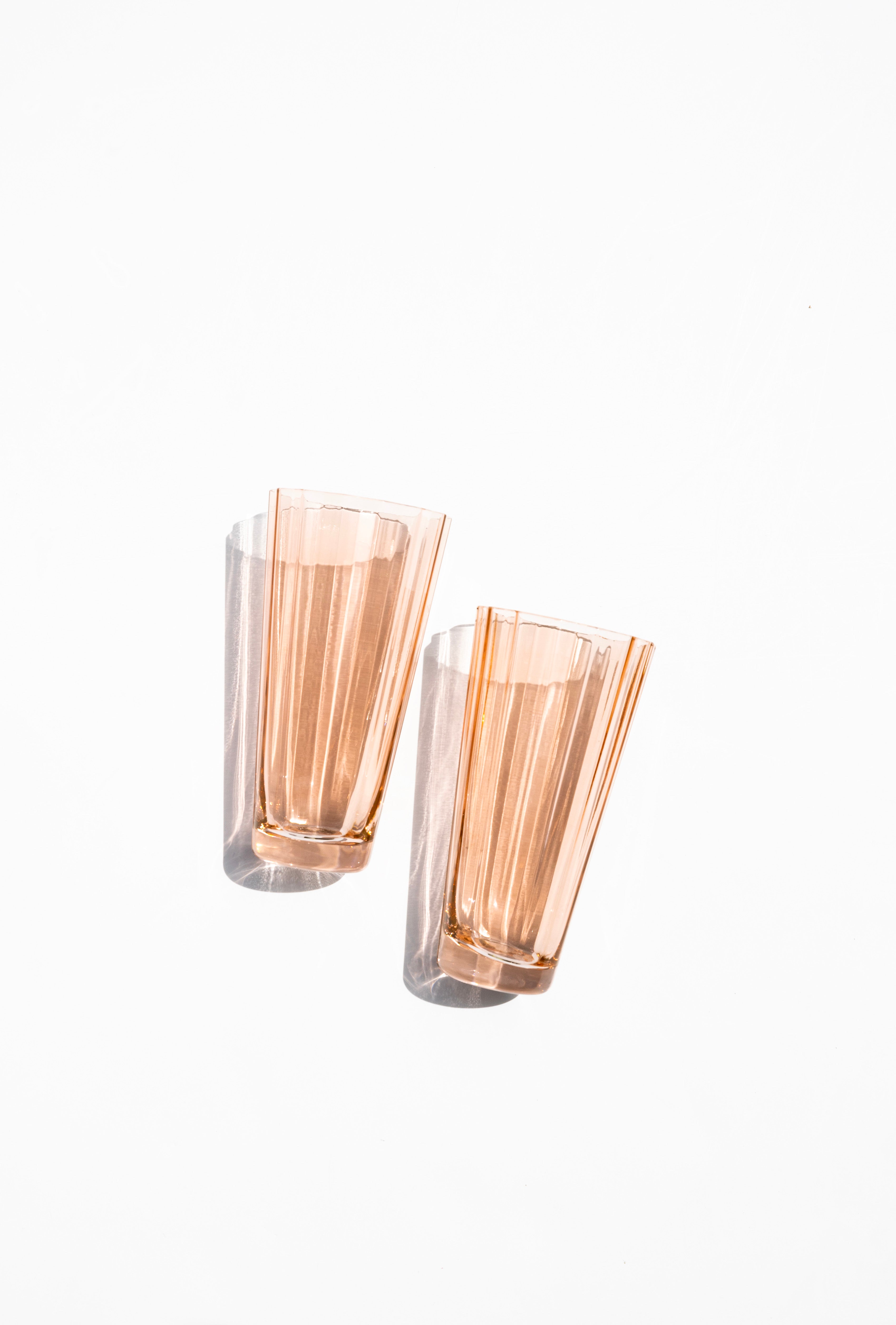 Blush Pink High Ball Glasses