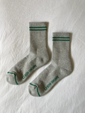 Boyfriend Socks grey with green