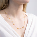18k Gold Opal Station Necklace