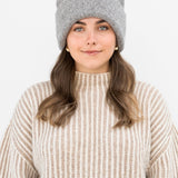Parker Oversized Beanie in Light Grey