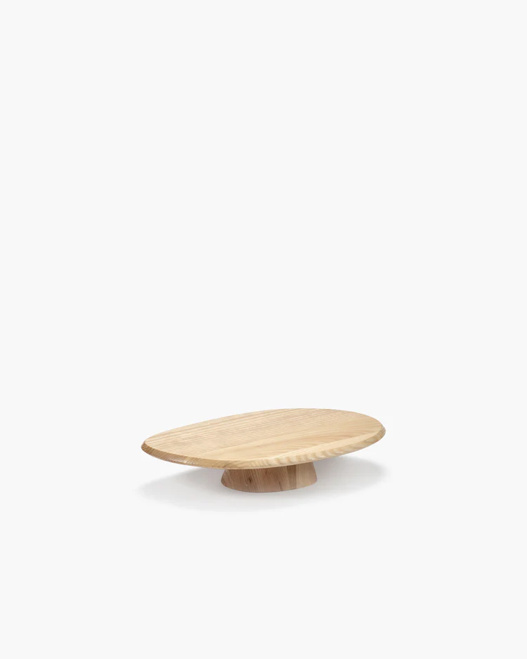 Wooden footstool on a white background