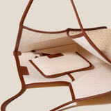 Calella Raffia Tote - Natural / Chestnut
