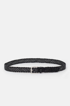 Braided Leather Belt - Black