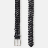 Braided Leather Belt - Black