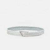 Braided Leather Belt - White
