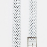 Braided Leather Belt - White