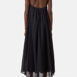 Gathered Maxi Dress - Black