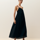 Gathered Maxi Dress - Black