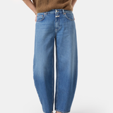 Jazzie Barrel Jeans - Mid Blue