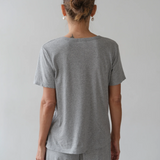 The Jersey Relaxed V-Neck - Heather Grey