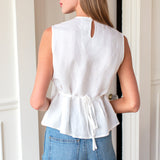 Plait Long Top - White