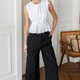 Plait Long Top - White