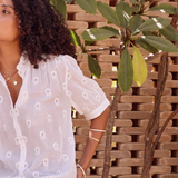 Frani Embroidered Top - White