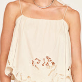 Goa Cutwork Tank - Parchment