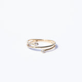 14K Diamond Spiral Stacking Ring