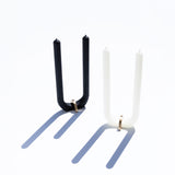 Beeswax U Candle in Black with U Candle in White